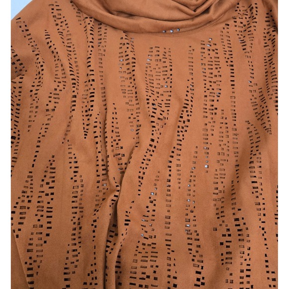 Multiples Removable Cowl Neck Poncho Orange Women's Size L - Picture 4 of 6